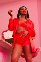 Load image into Gallery viewer, Red Satin 3-Piece Short Set
