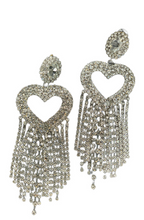 Load image into Gallery viewer, Clear Heart Crystal Earrings
