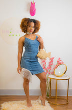 Load image into Gallery viewer, Denim Sequin Fringe Dress
