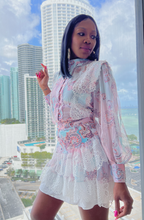 Load image into Gallery viewer, Pink Lace Two Piece Skirt Set
